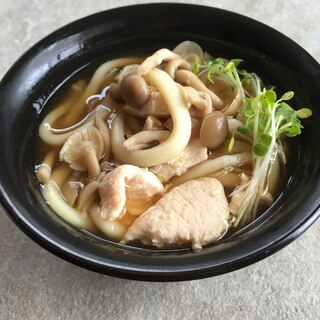 鶏としめじのうどん♪